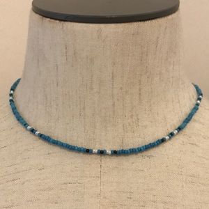 Country western blue Eagle feather beaded choker western jewelry choker
